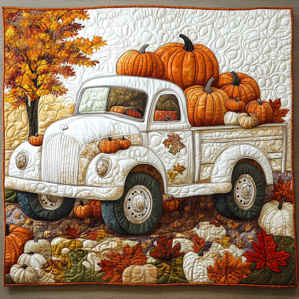 Pumpkin Truck DAI090125285 Quilted Placemats