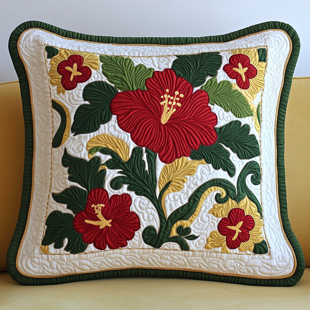 Hawaiian Hibiscus DAI040225370 Quilted Pillow Case