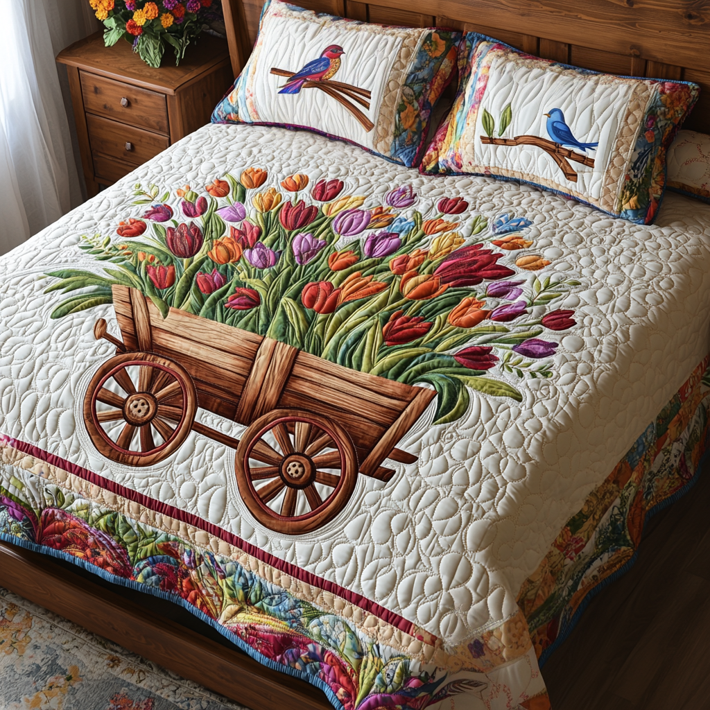 Tulip Wagon DAI110225143 Quilt Bedding Set
