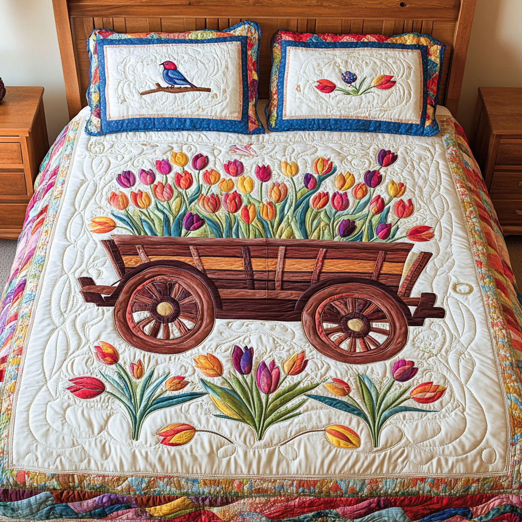 Tulip Wagon DAI110225141 Quilt Bedding Set