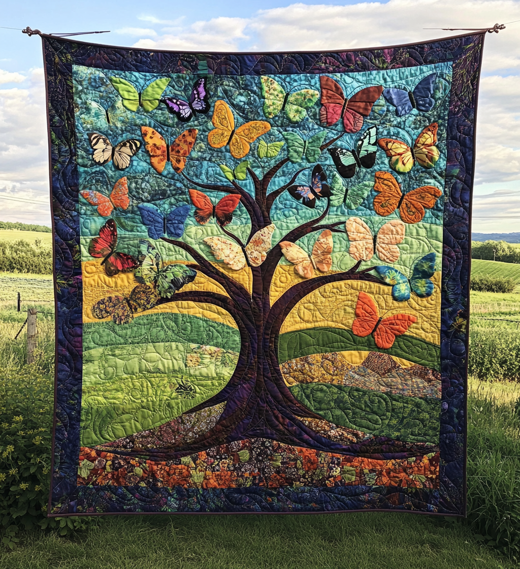 Tree Of Butterflies DAI150125076 Quilt Blanket