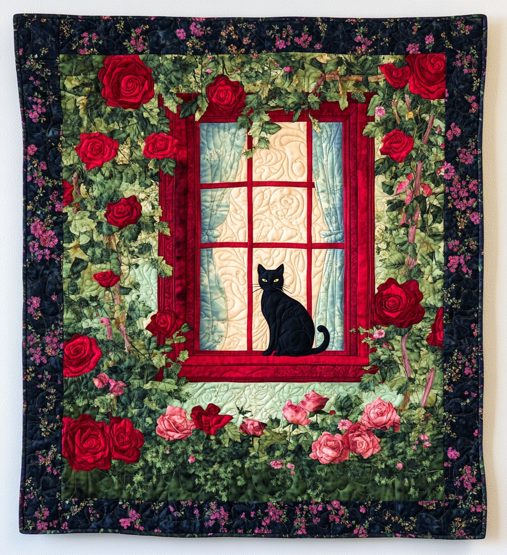 Cat In The Window DAI040225087 Quilt Blanket