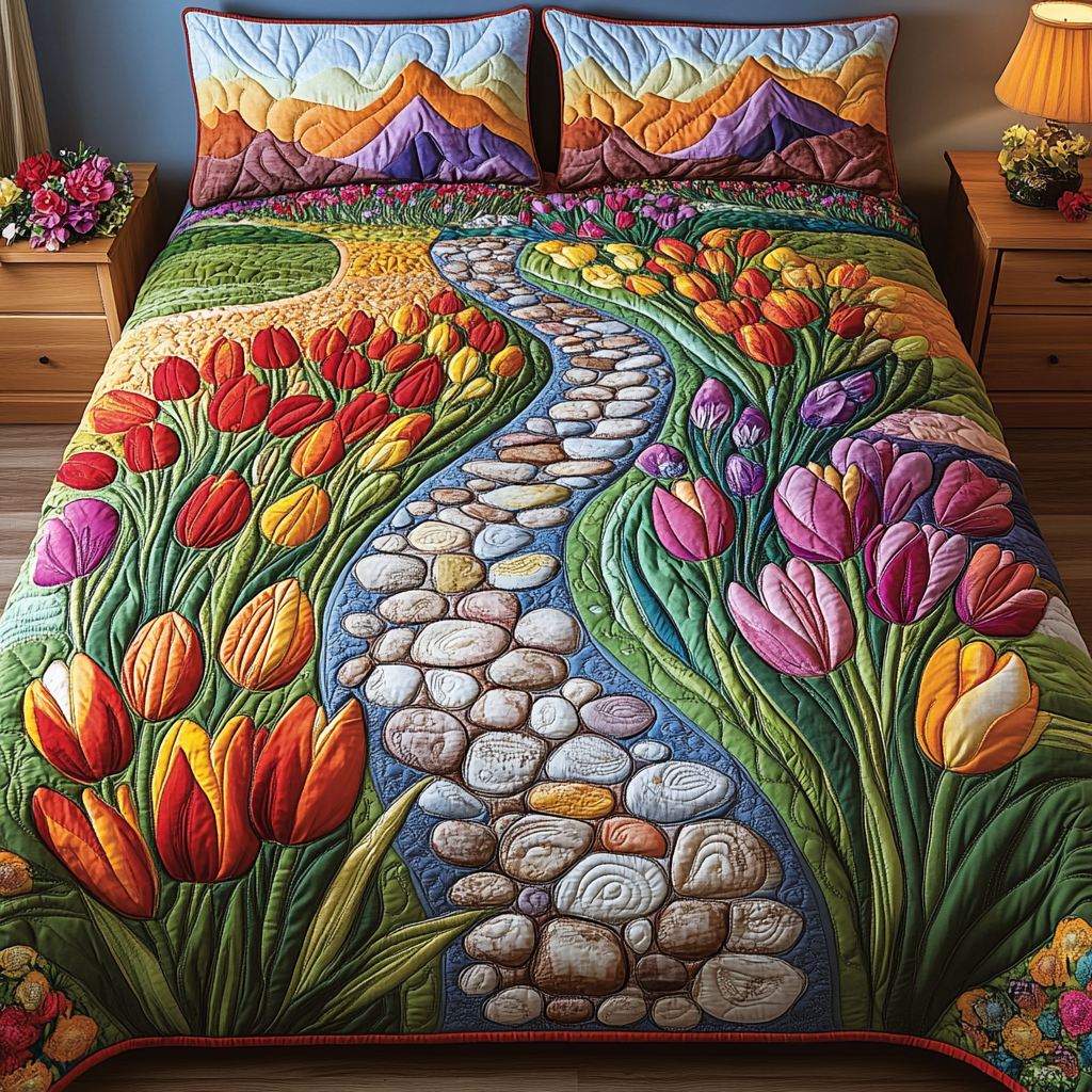 Tulip Garden DAI190225171 Quilt Bedding Set