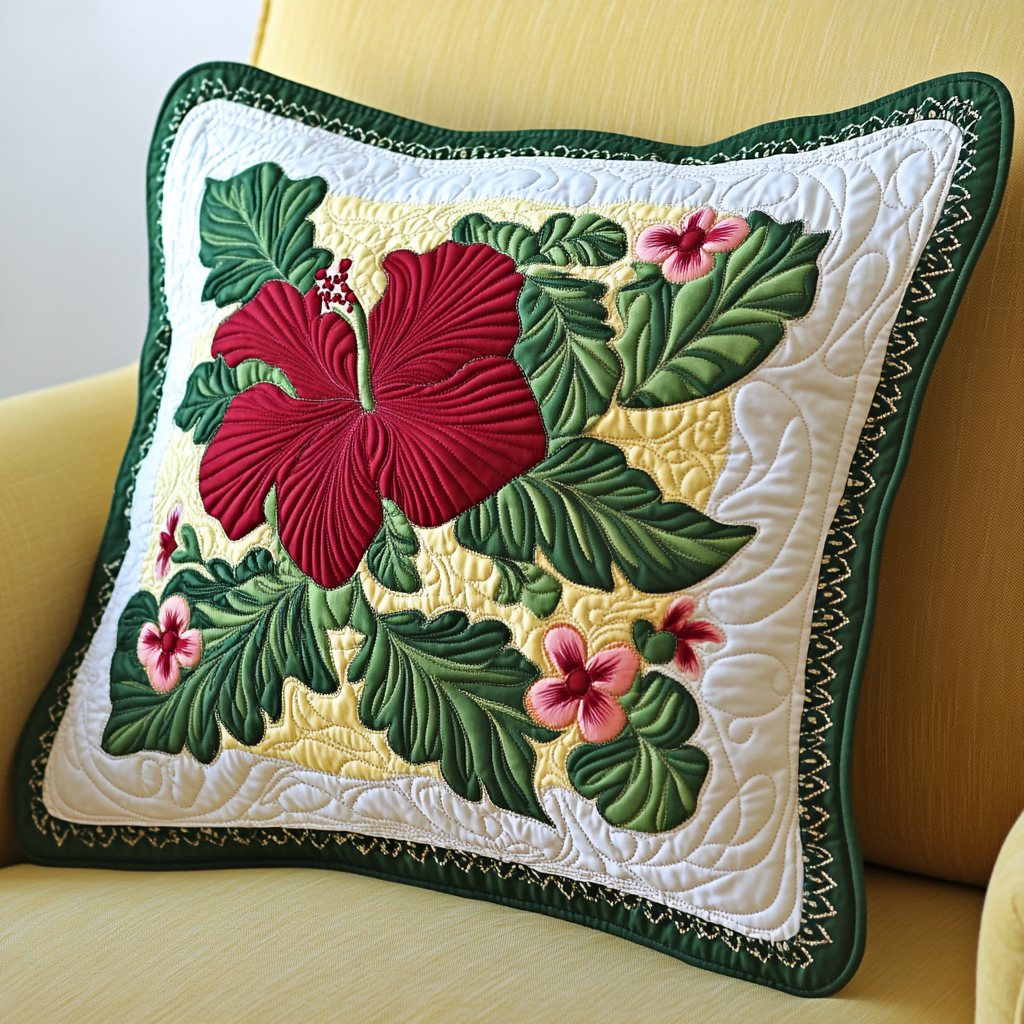 Hawaiian Hibiscus DAI040225372 Quilted Pillow Case