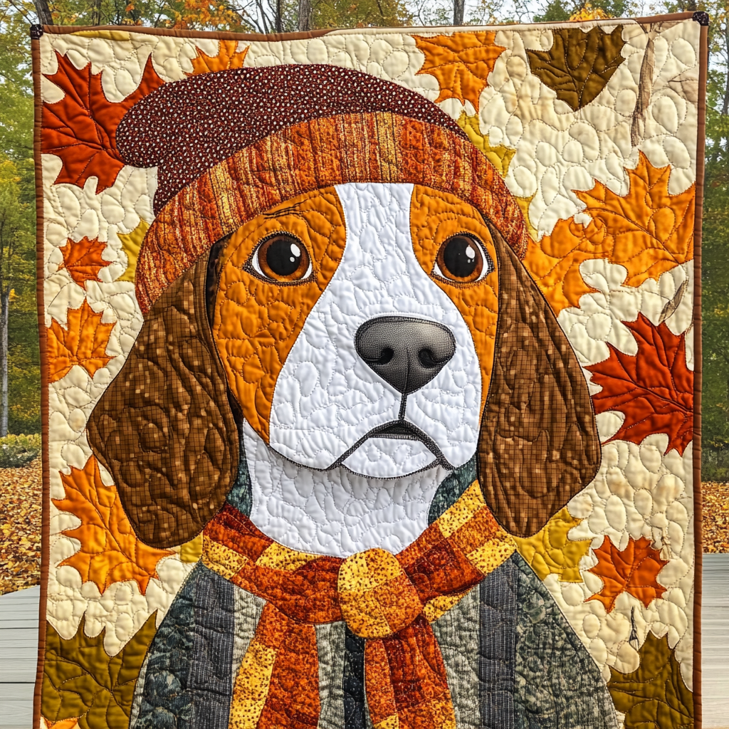 Autumn Beagle DAI110225082 Quilt Blanket