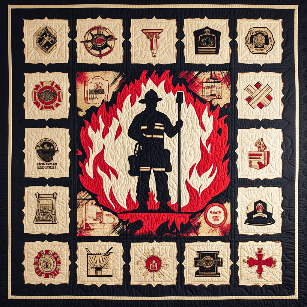 Firefighter TAI101224219 Quilt Blanket