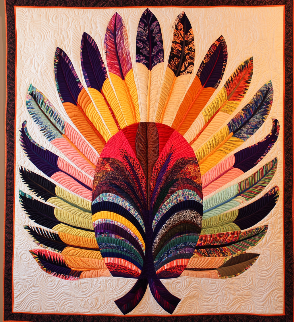 Feather Fan DAI101224076 Quilt Blanket