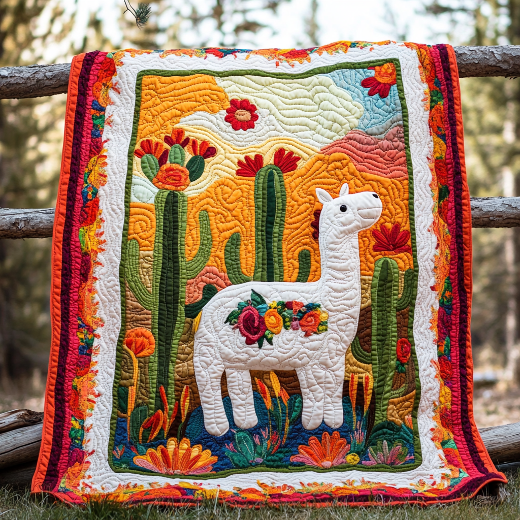 Cactus Alpaca DAI150125062 Quilt Blanket