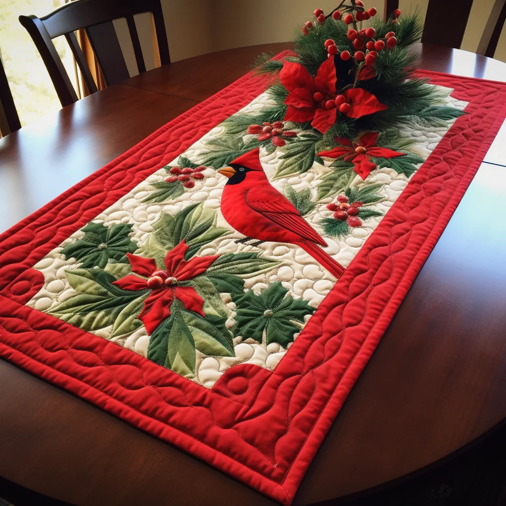 Christmas Cardinal TAI24112307 Quilted Table Runner – Alpha Quilt