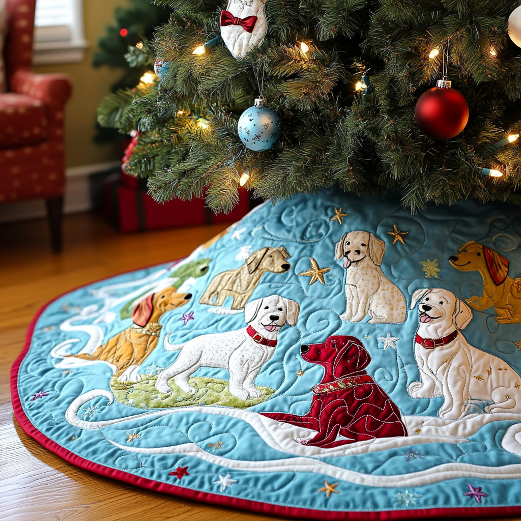 Dog DAI090924069 Quilted Tree Skirt Alpha Quilt