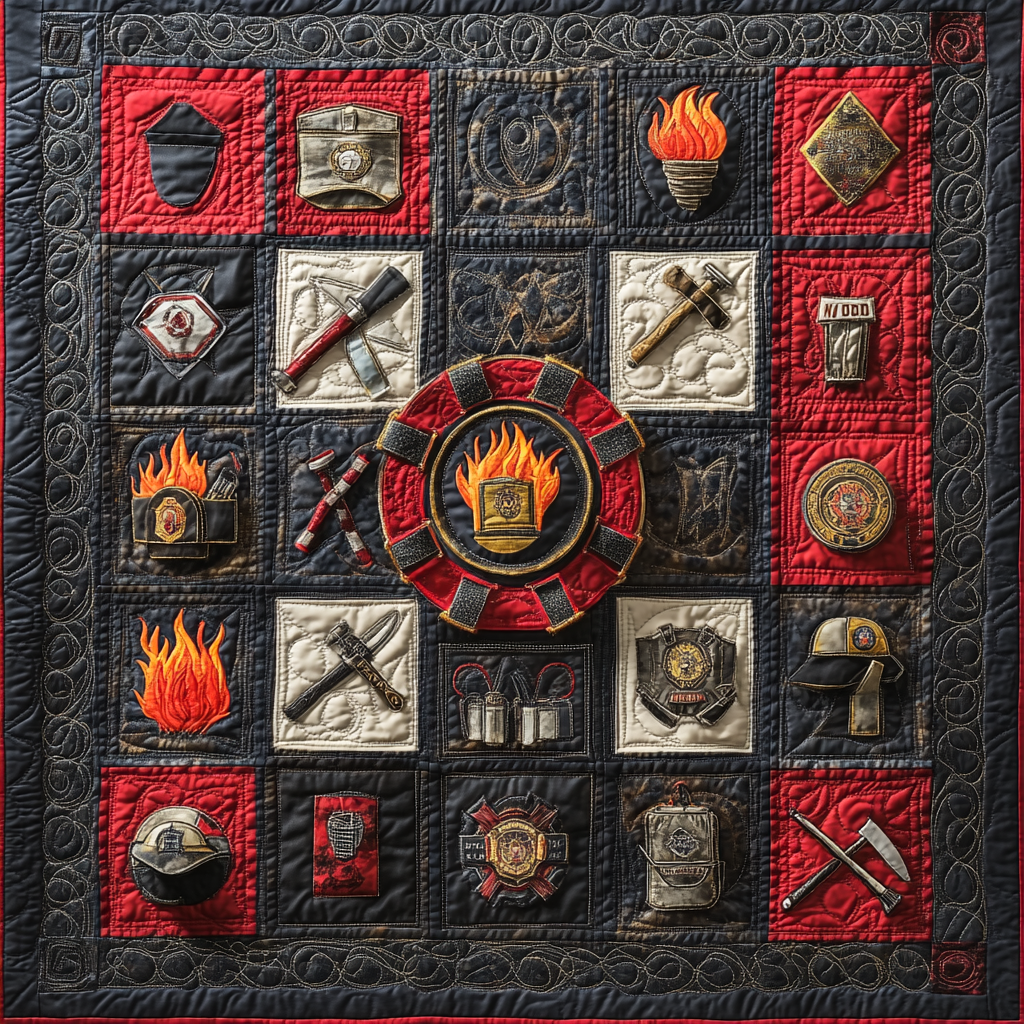 Firefighter TAI101224222 Quilt Blanket