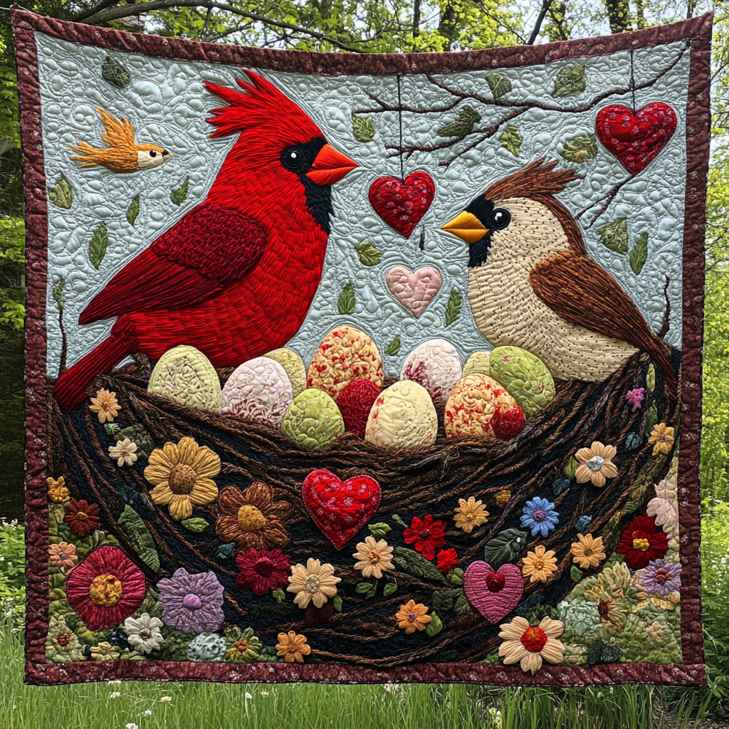Valentine Cardinal DAI150125093 Quilt Blanket