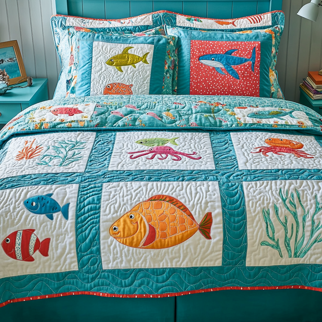 Sea Creatures DAI110225155 Quilt Bedding Set