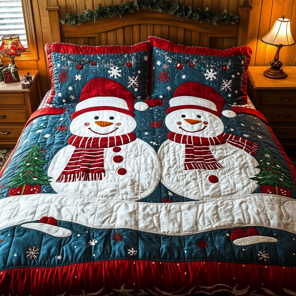 Christmas Snowman TAI141124053 Quilt Bedding Set