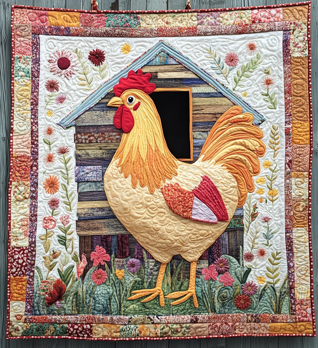 Chicken Coop DAI150125070 Quilt Blanket
