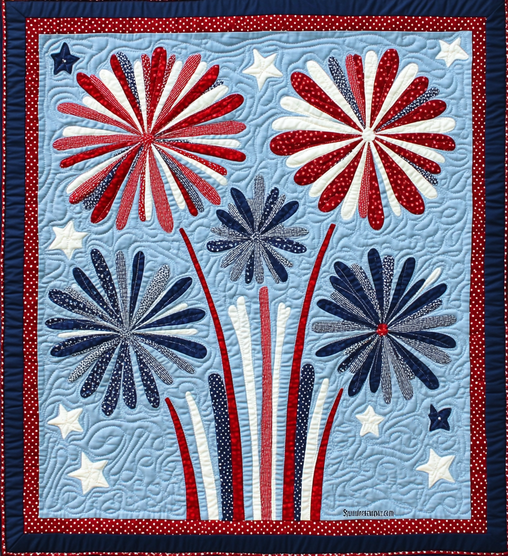 Patriotic Fireworks DAI040225010 Quilt Blanket