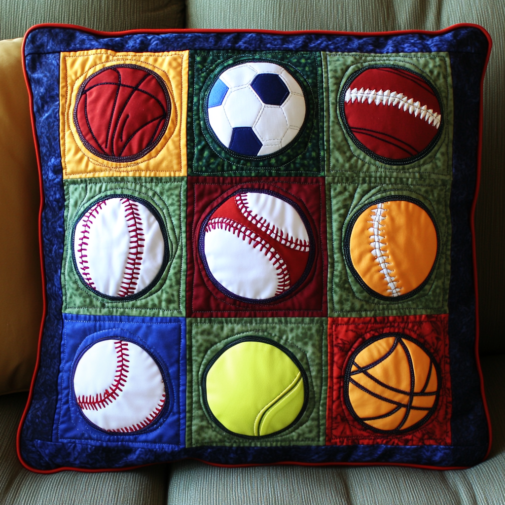 Sport Balls DAI040225326 Quilted Pillow Case