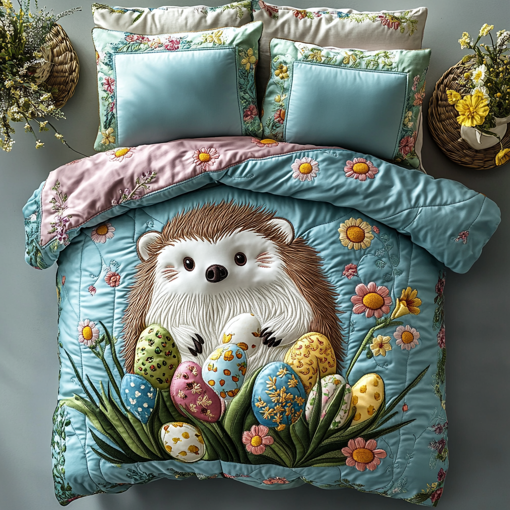 Easter Hedgehog DAI090125096 Quilt Bedding Set