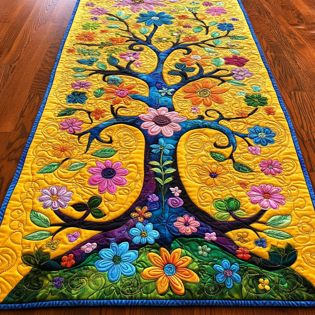 Hippie Tree Of Life DAI110225356 Quilted Table Runner