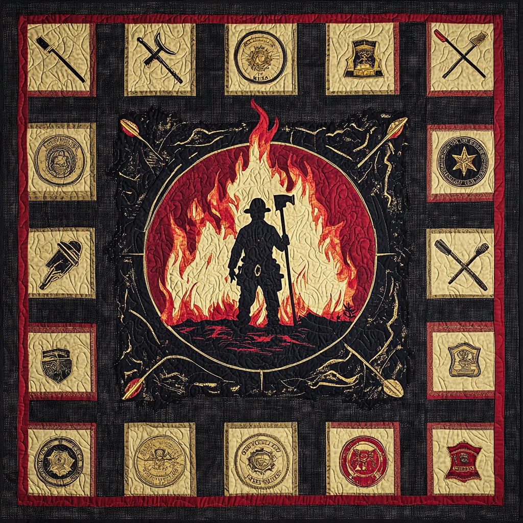 Firefighter TAI101224217 Quilt Blanket