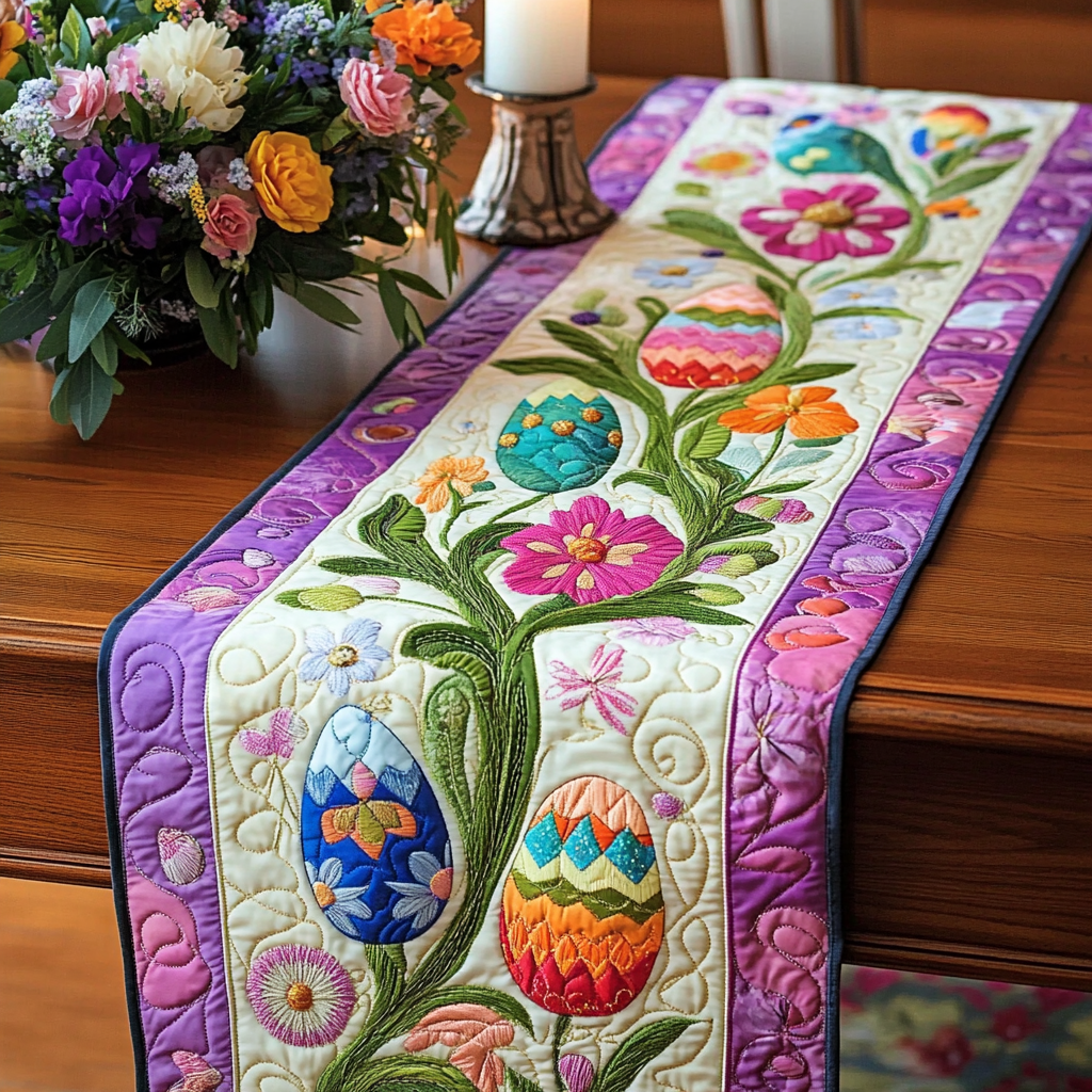 Easter Egg DAI190225285 Quilted Table Runner