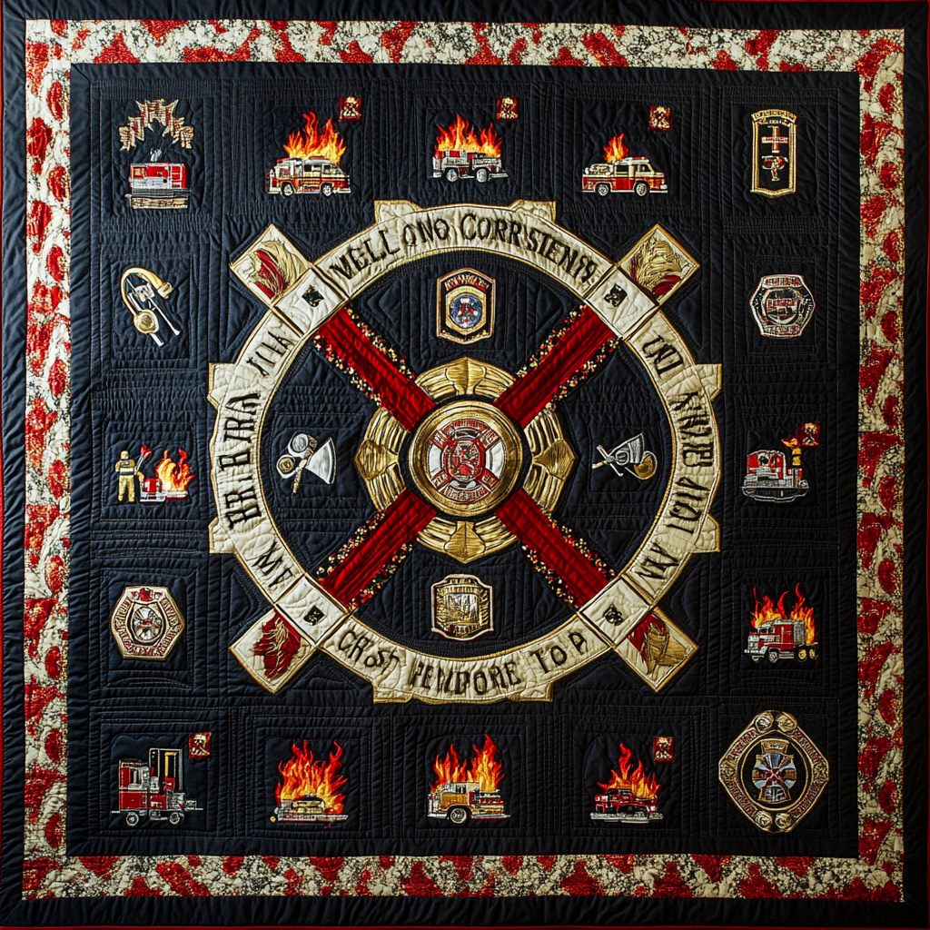 Firefighter TAI101224229 Quilt Blanket