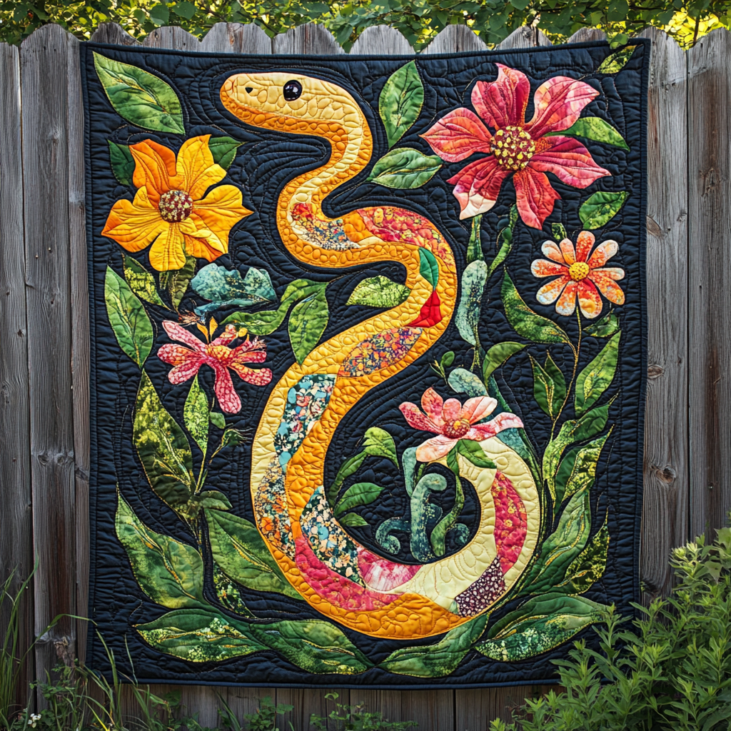 Floral Snake DAI200125248 Quilt Blanket