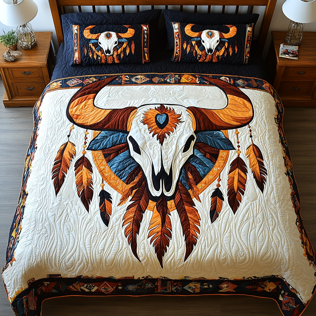 Tribal Bull Skull DAI241224169 Quilt Bedding Set