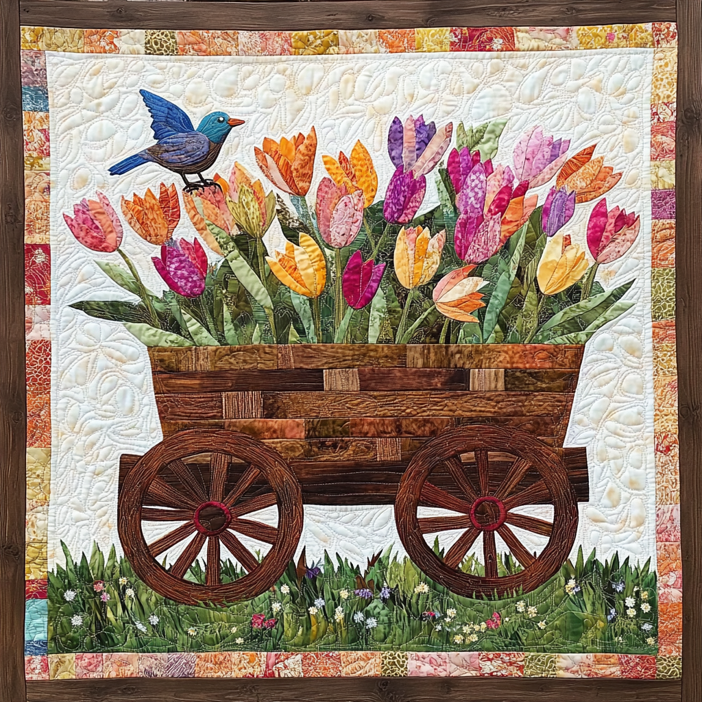 Tulip Wagon DAI110225010 Quilt Blanket