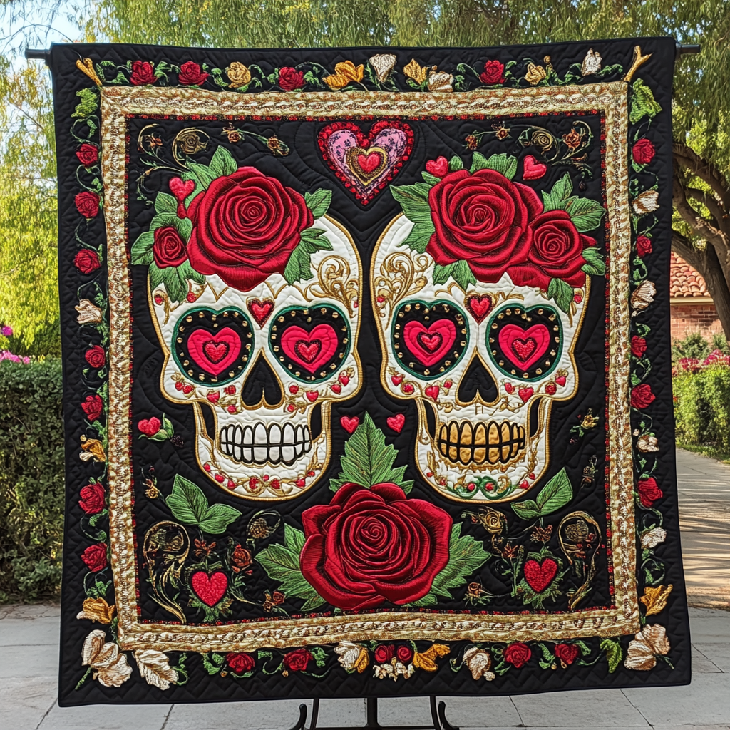 Valentine Skull DAI150125020 Quilt Blanket