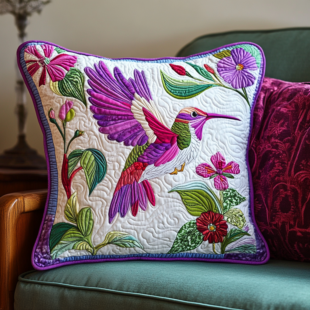 Hummingbird DAI110225261 Quilted Pillow Case
