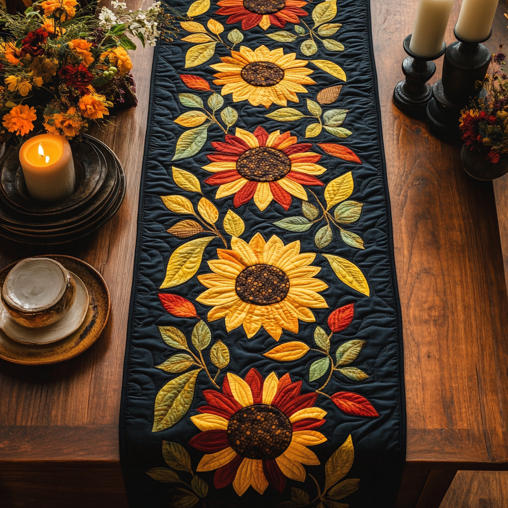 Sunflower TAI041024327 Quilted Table Runner – Alpha Quilt