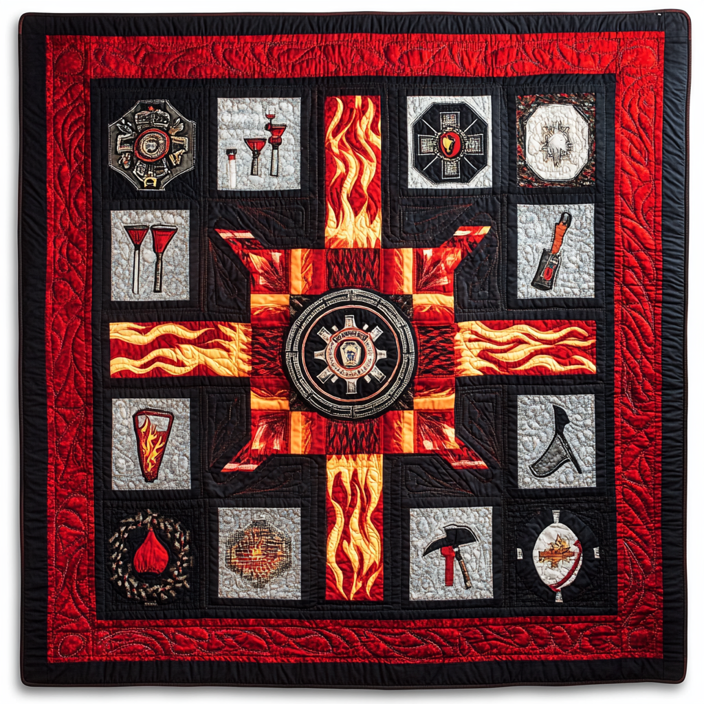 Firefighter TAI101224221 Quilt Blanket