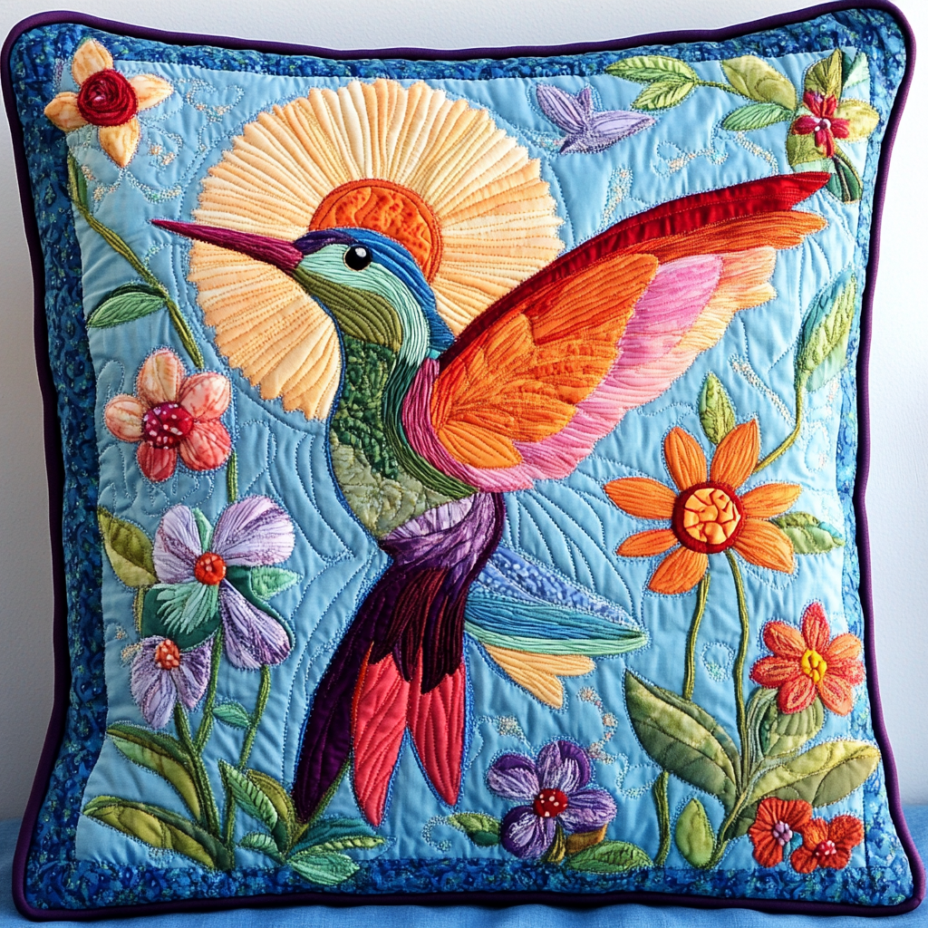 Hummingbird DAI110225264 Quilted Pillow Case