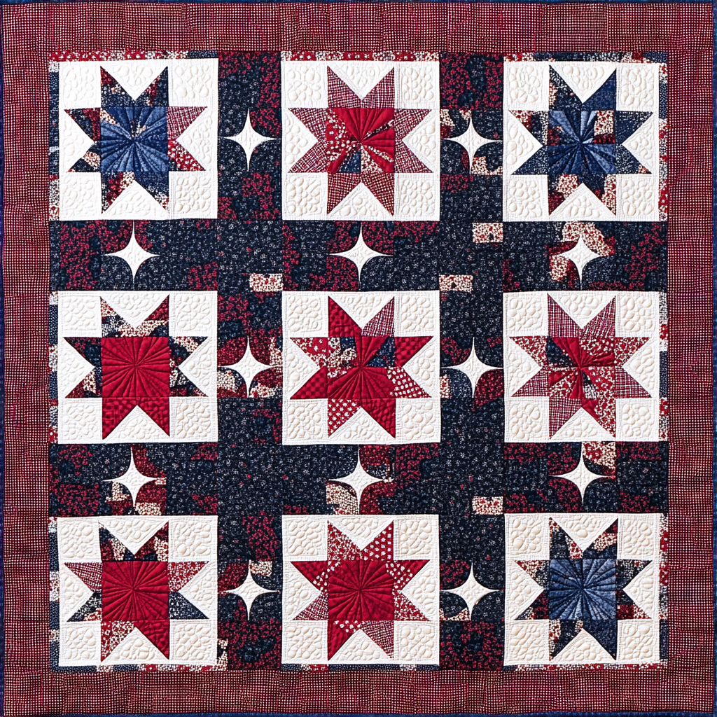 Patriotic Star DAI040225036 Quilt Blanket