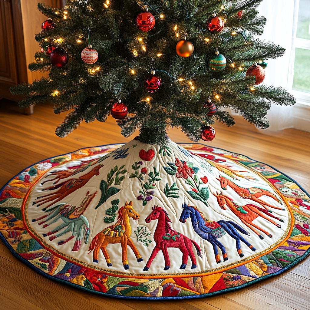 Horse TAI041024149 Quilted Tree Skirt