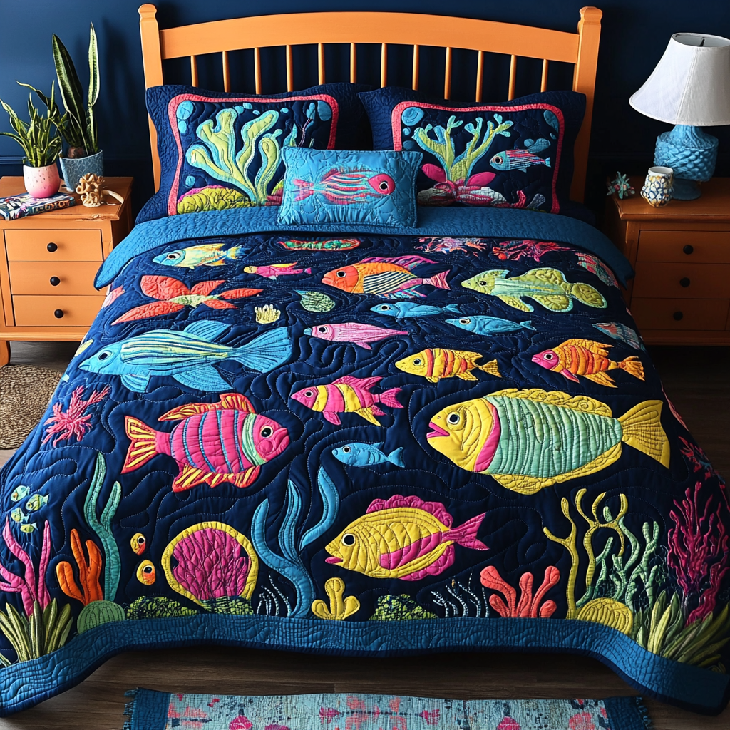 Fish DAI110225158 Quilt Bedding Set