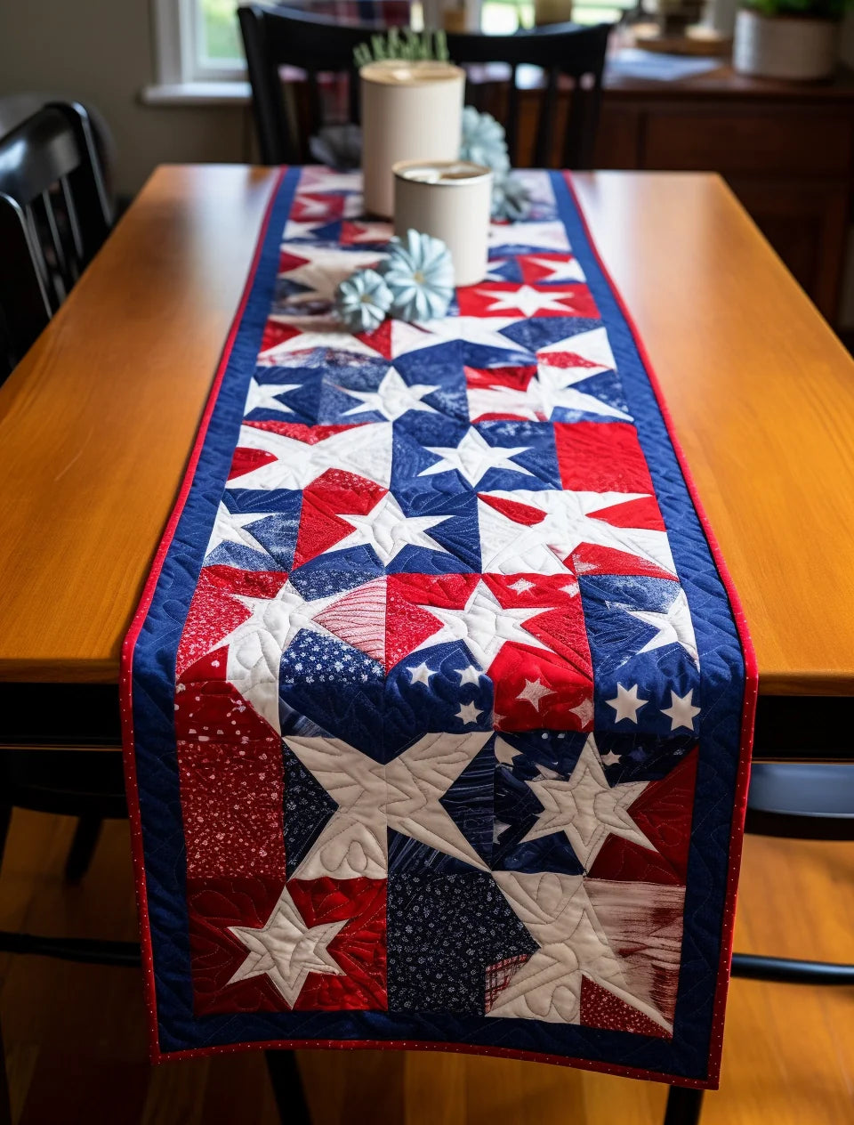 Patriotic Star TAI260224462 Quilted Table Runner – Alpha Quilt