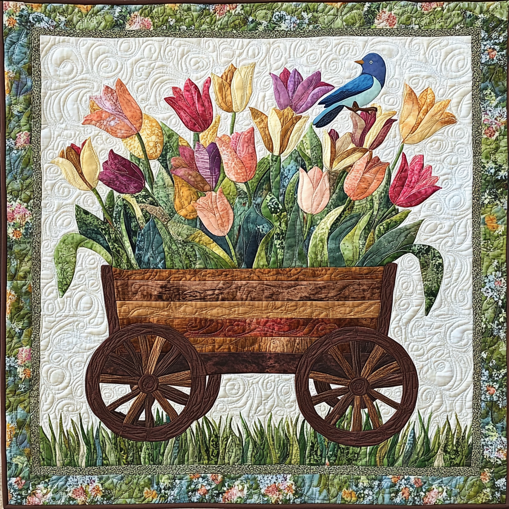 Tulip Wagon DAI110225009 Quilt Blanket