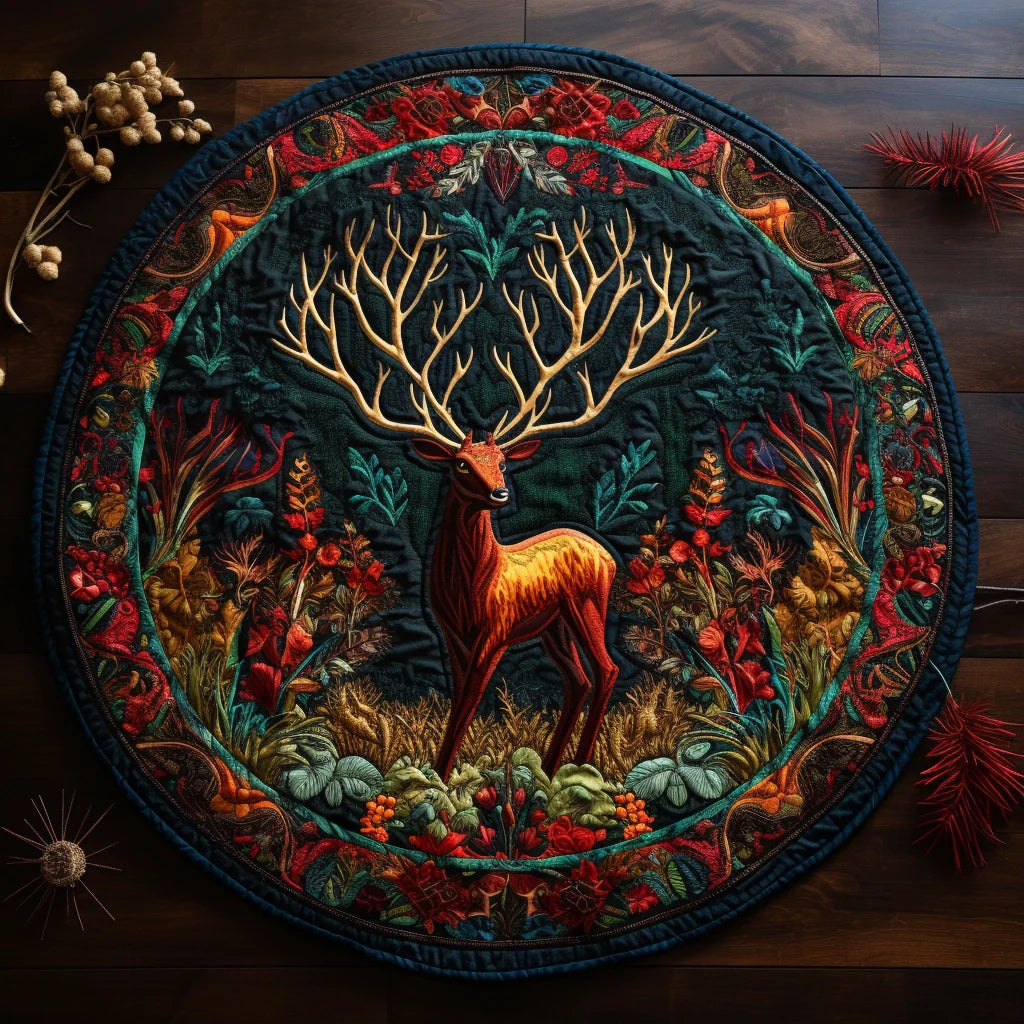 Forest Wanderers Quilted Round Mat NCU0PTT1852