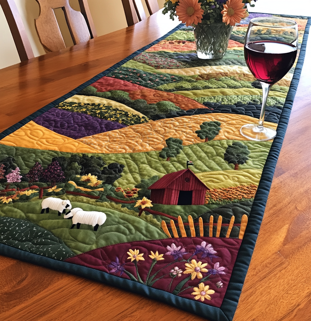 Farm Hill DAI150125321 Quilted Table Runner