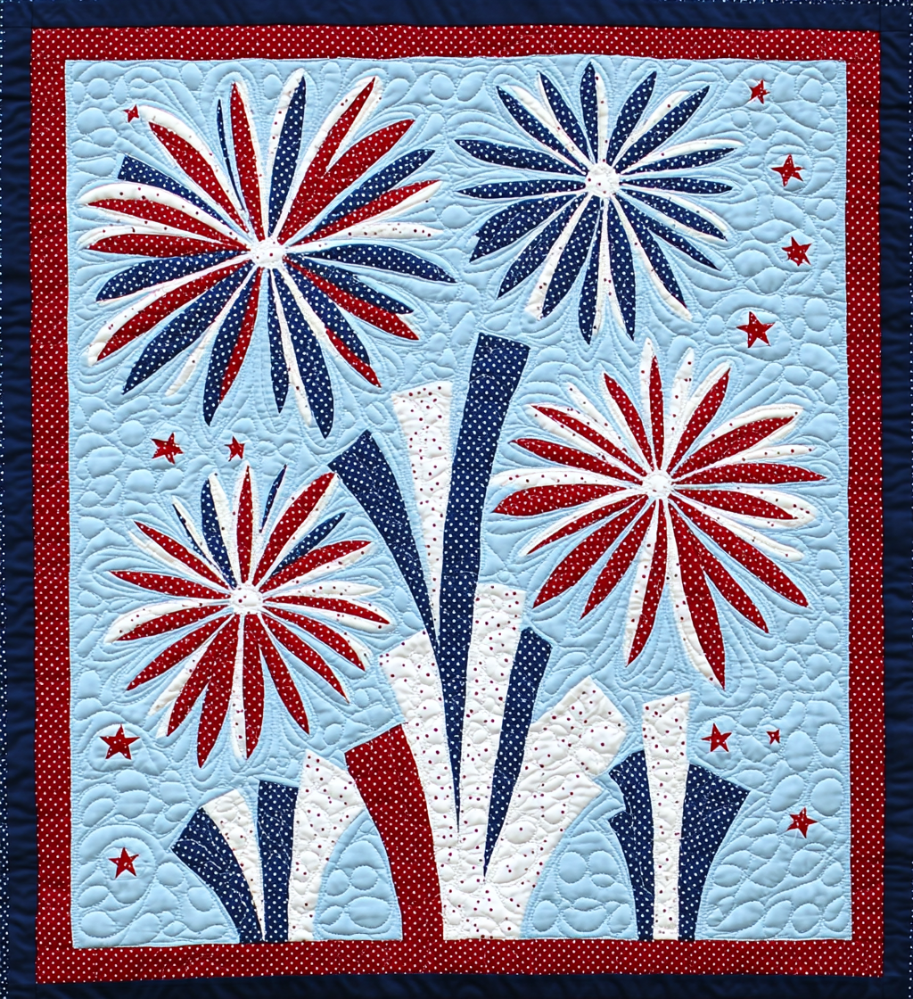 Patriotic Fireworks DAI040225012 Quilt Blanket