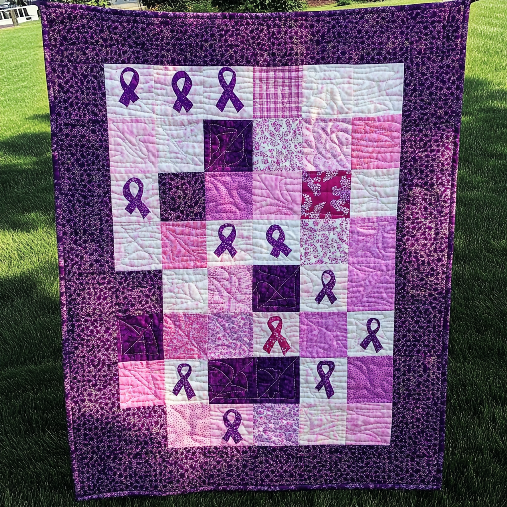 Breast Cancer Ribbon DAI040225021 Quilt Blanket