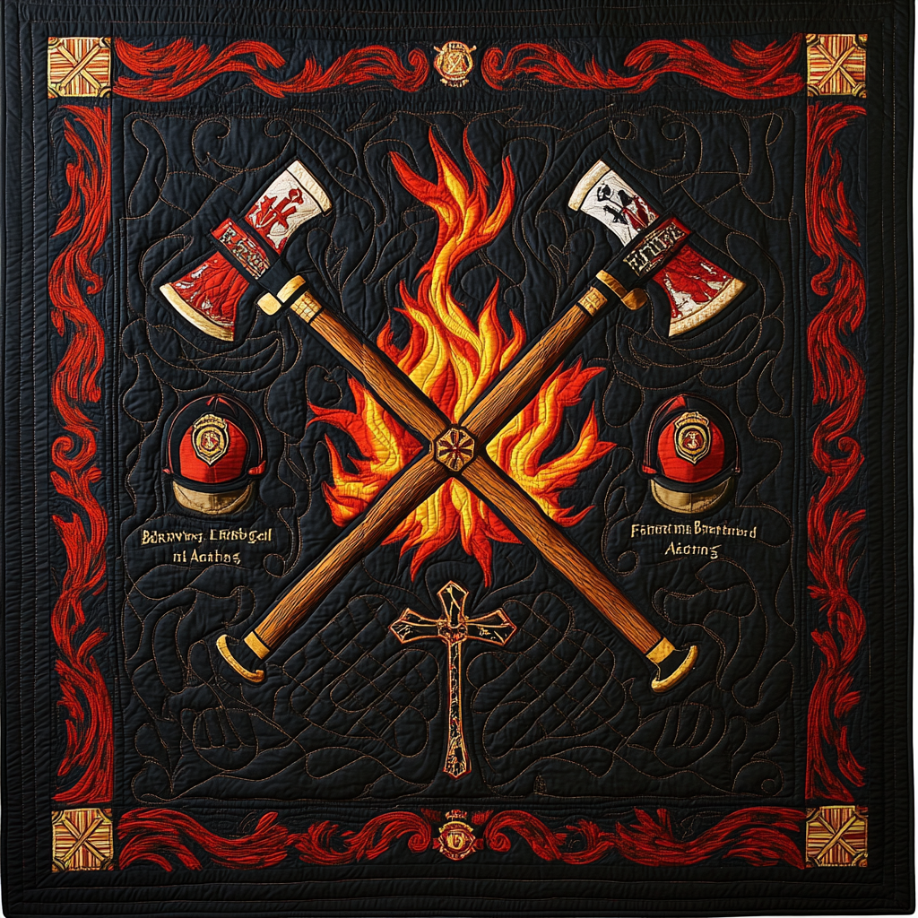 Firefighter TAI101224235 Quilt Blanket