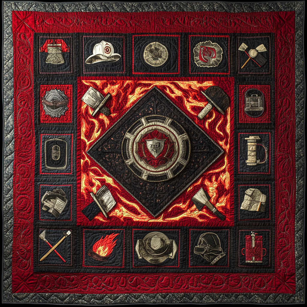 Firefighter TAI101224220 Quilt Blanket