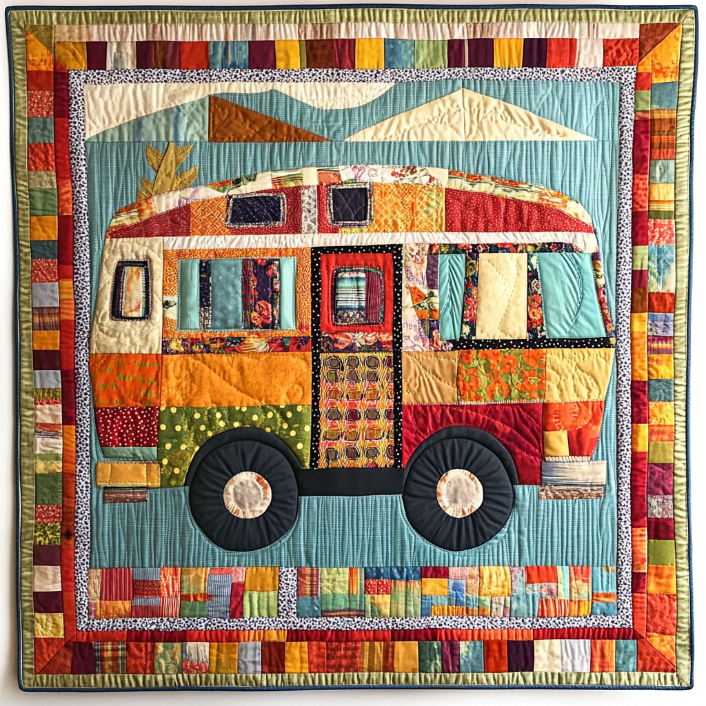 Camping Bus DAI05112442 Quilt Blanket