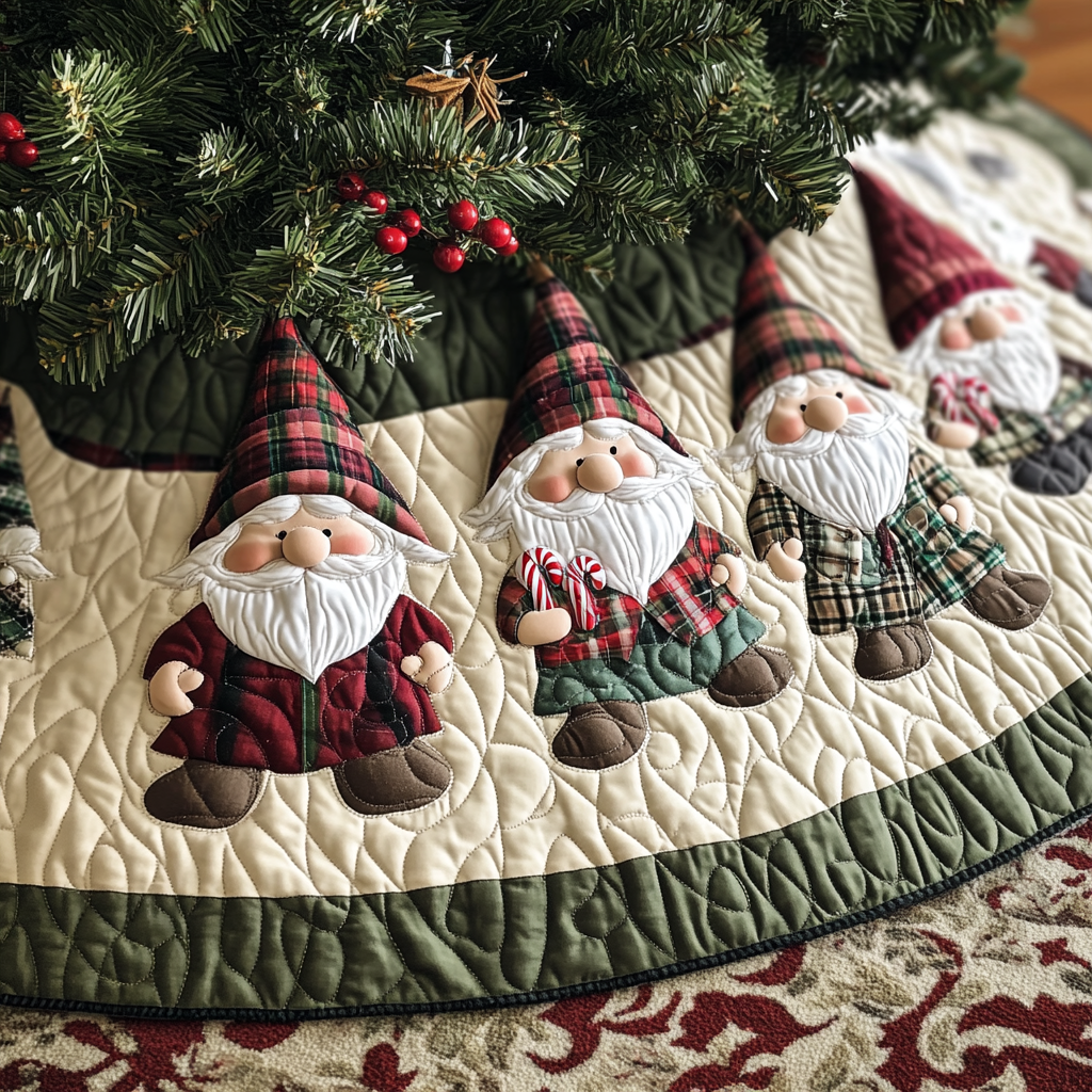 Christmas Gnome Quilted Tree Skirt GFTOTP104