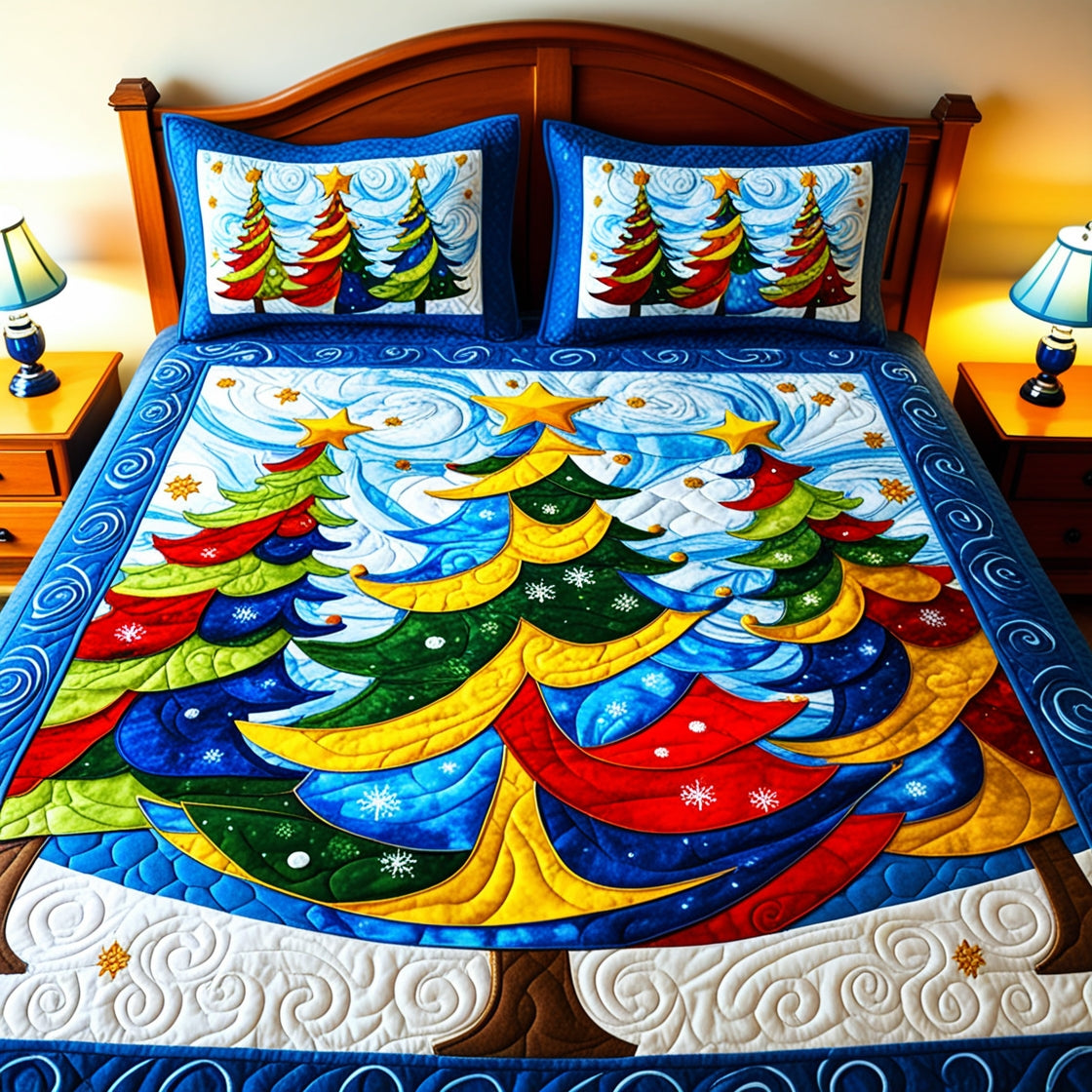 Winter Pine Tree NTA041124407 Quilt Bedding Set