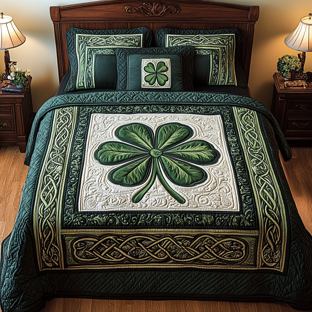 Celtic Shamrock TAI101224469 Quilt Bedding Set