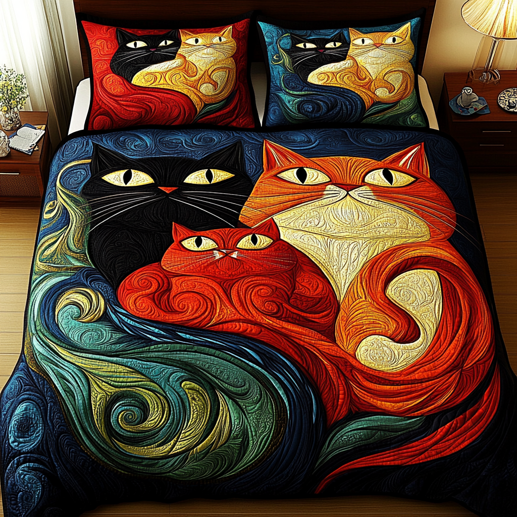 Cats TAI201124216 Quilt Bedding Set